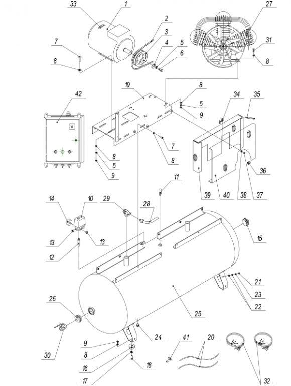 R 3129.00.00.200 Воздухопровод 100LB75, 270LB75, 270LB75B,500LB75,500LB75T (аналог 3129.00.00.300)